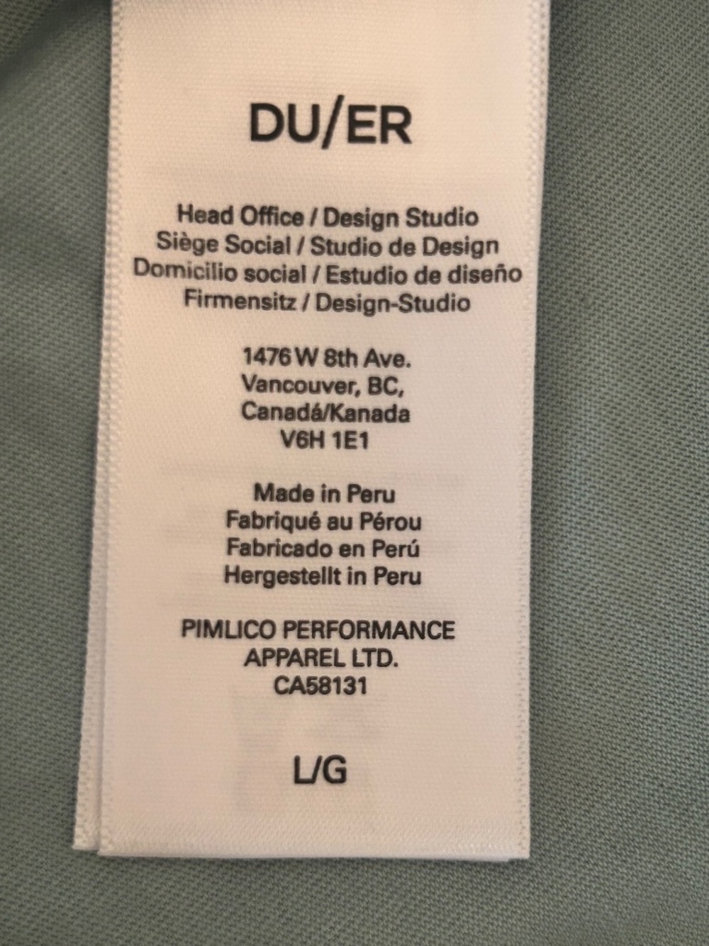 DUER Men's PurePima Vintage Pocket Tee Washed Oceanic Size L NWT - Picture 5 of 7